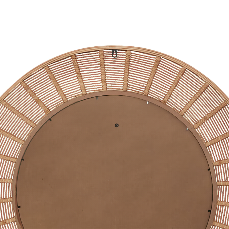 Oglinda Zelie, MDF, bambus, sticla, maro, D.91 cm, 215581