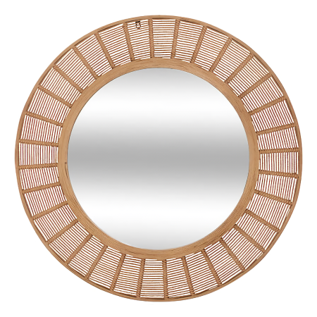 Oglinda Zelie, MDF, bambus, sticla, maro, D.91 cm, 215581 