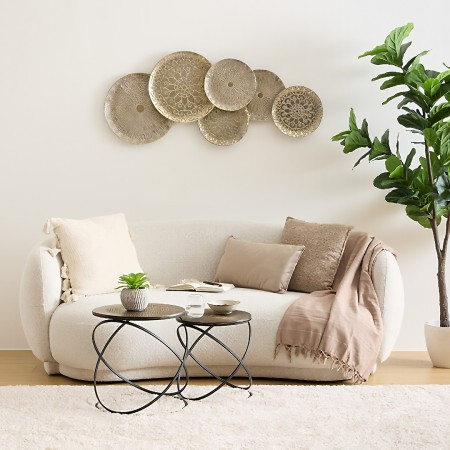 Decoratiune de perete Junon, auriu vintage, 51x118 cm, 215583