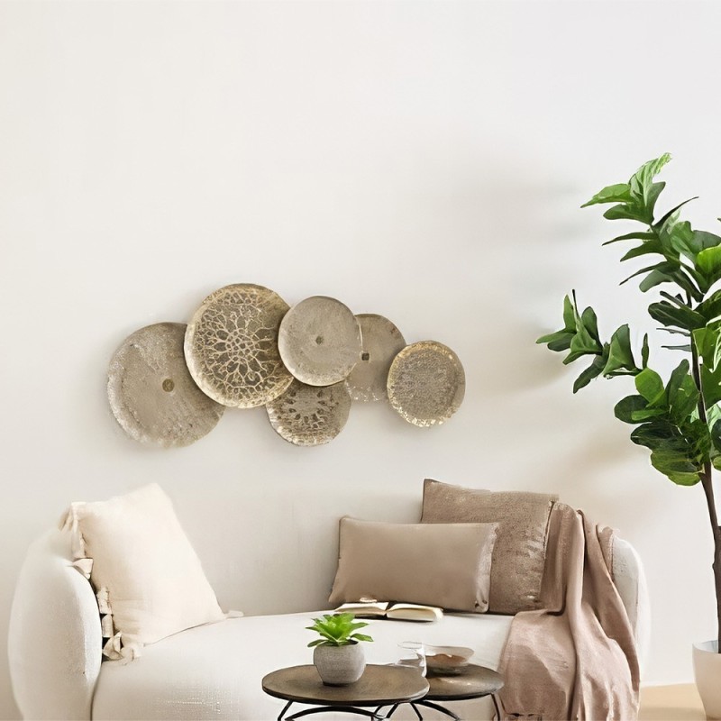 Decoratiune de perete Junon, auriu vintage, 51x118 cm, 215583