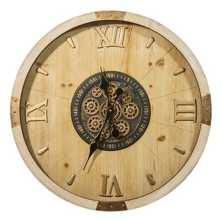 Ceas de perete Micka, MDF, sticla, bej, D.63 cm, 215588 