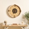 Ceas de perete Micka, MDF, sticla, bej, D.63 cm, 215588