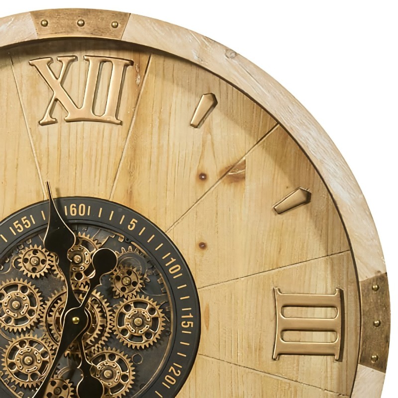 Ceas de perete Micka, MDF, sticla, bej, D.63 cm, 215588