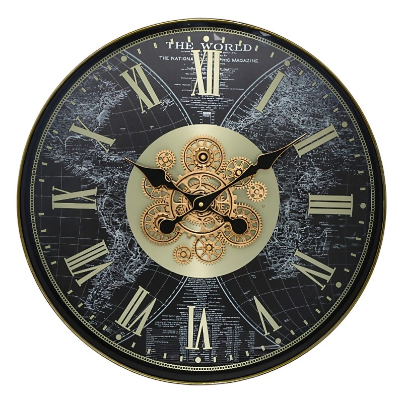 Ceas de perete Marvin, metal, negru, D.60 cm, 215589