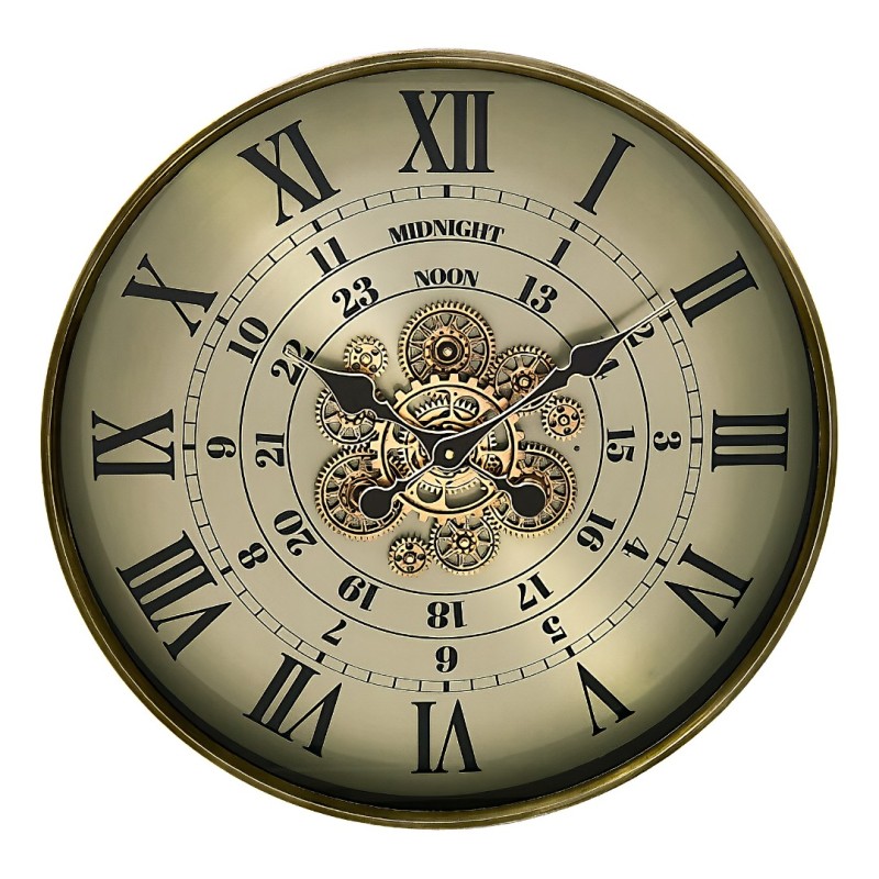 Ceas de perete Michel, metal, sticla, verde, D.60 cm, 215590