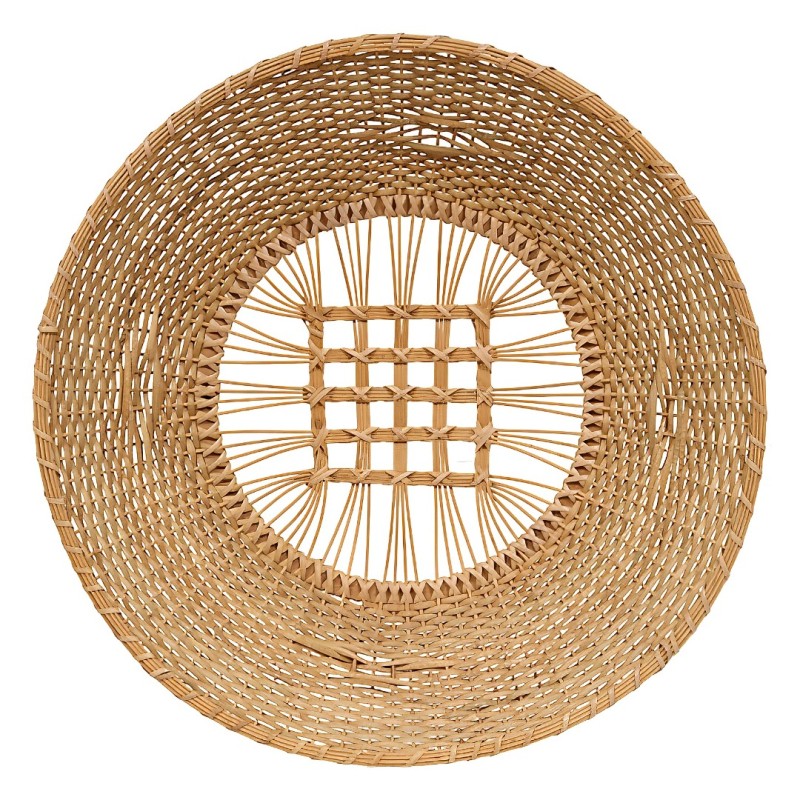 Decoratiune de perete Margie, material natural impletit, maro, D.80 cm, 218517