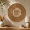 Decoratiune de perete Margie, material natural impletit, maro, D.80 cm, 218517