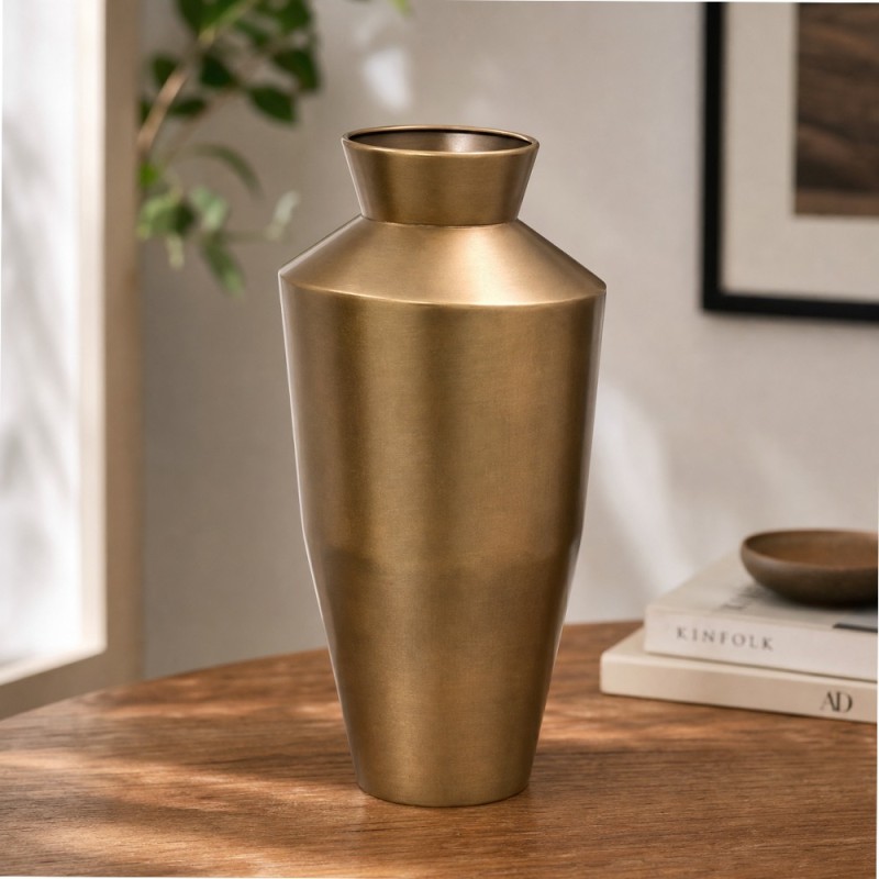 Vaza Barrel, metal, aurie, H.40 cm, 219018
