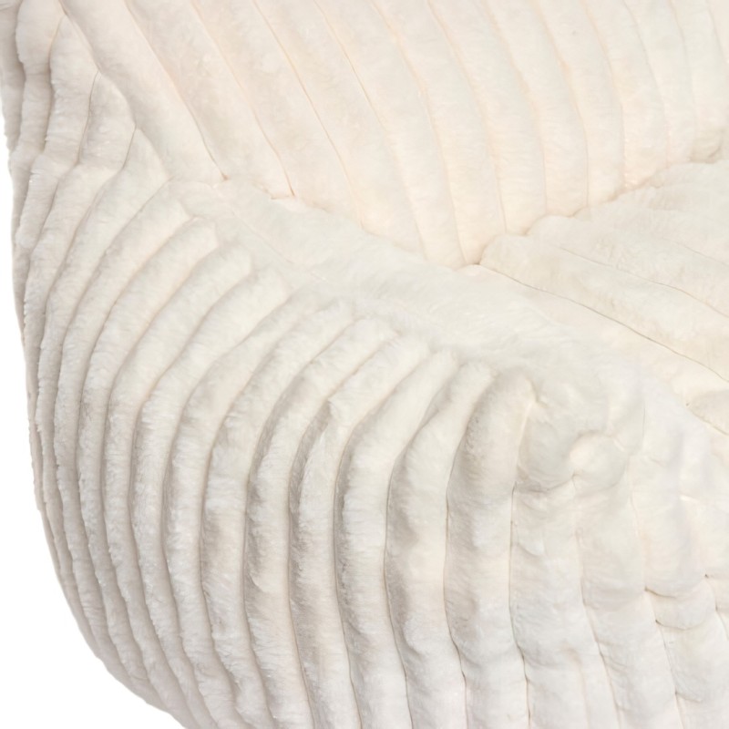 Fotoliu copii Muzi, spuma, textil, alb, H.47 cm, 219402