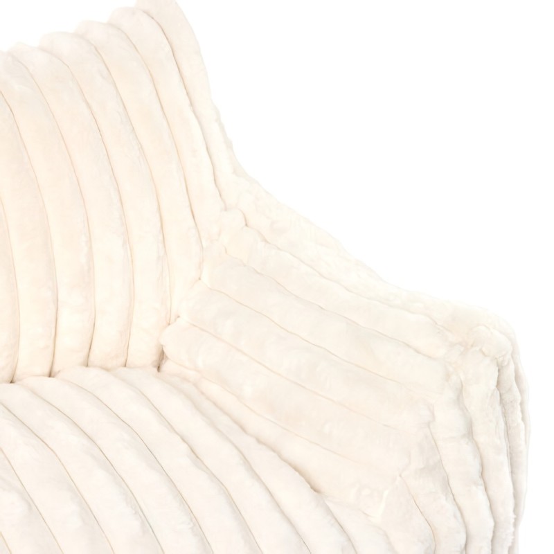 Canapea copii Muzi, spuma, textil, alb, L.100 cm, 219403