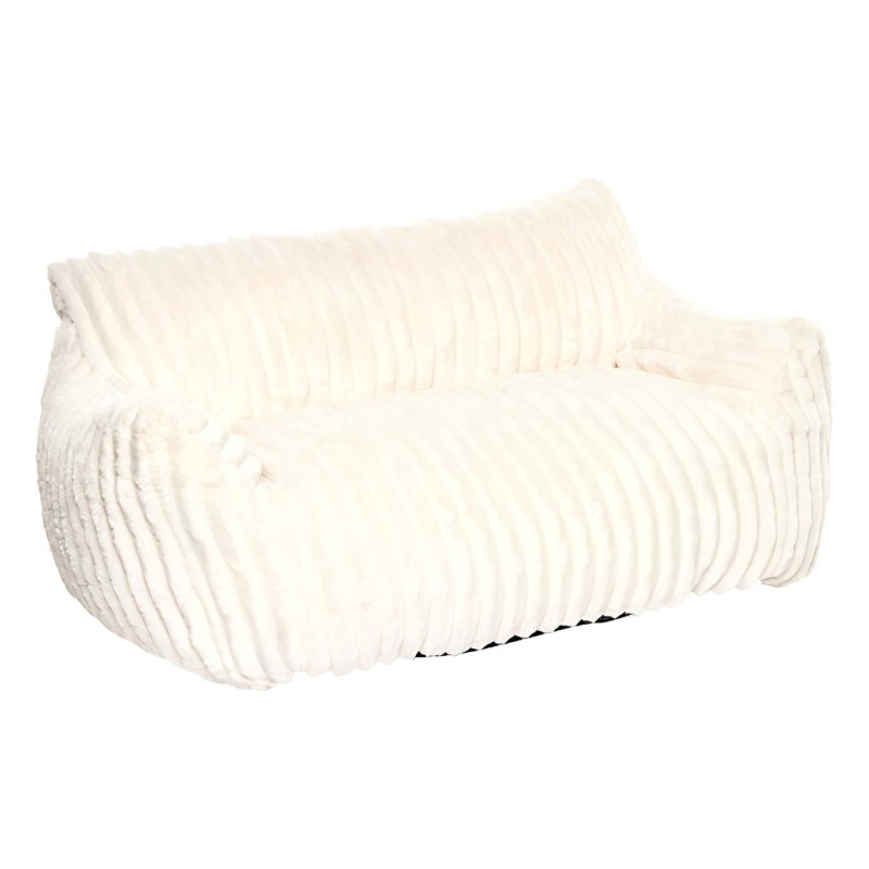 Canapea copii Muzi, spuma, textil, alb, L.100 cm, 219403