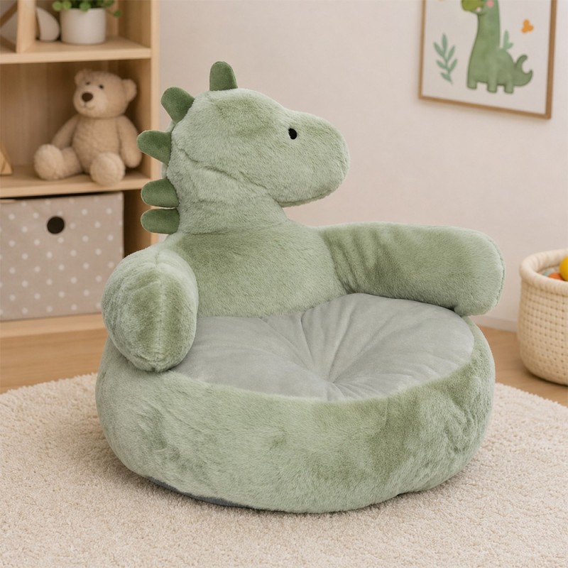 Fotoliu copii Zafa Dino, poliester, verde, H.42 cm, 219410A
