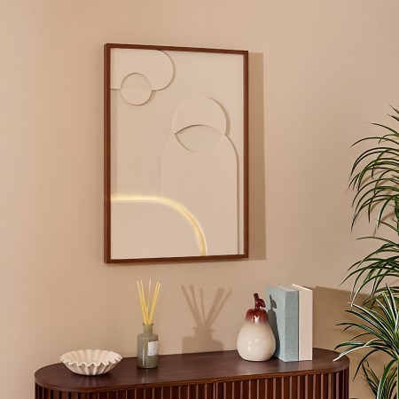Tablou 3D canvas Melio, MDF, alb, H.68 cm, 219691 