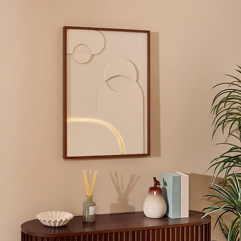 Tablou 3D canvas Melio, MDF, alb, H.68 cm, 219691