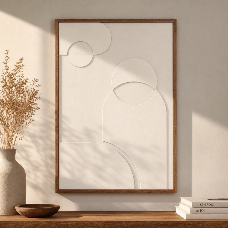 Tablou 3D canvas Melio, MDF, alb, H.68 cm, 219691