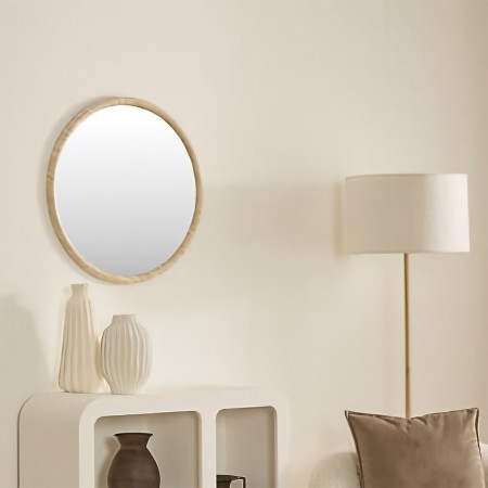 Oglinda Trudy, MDF, aspect travertin, bej, D.55 cm, 219696 