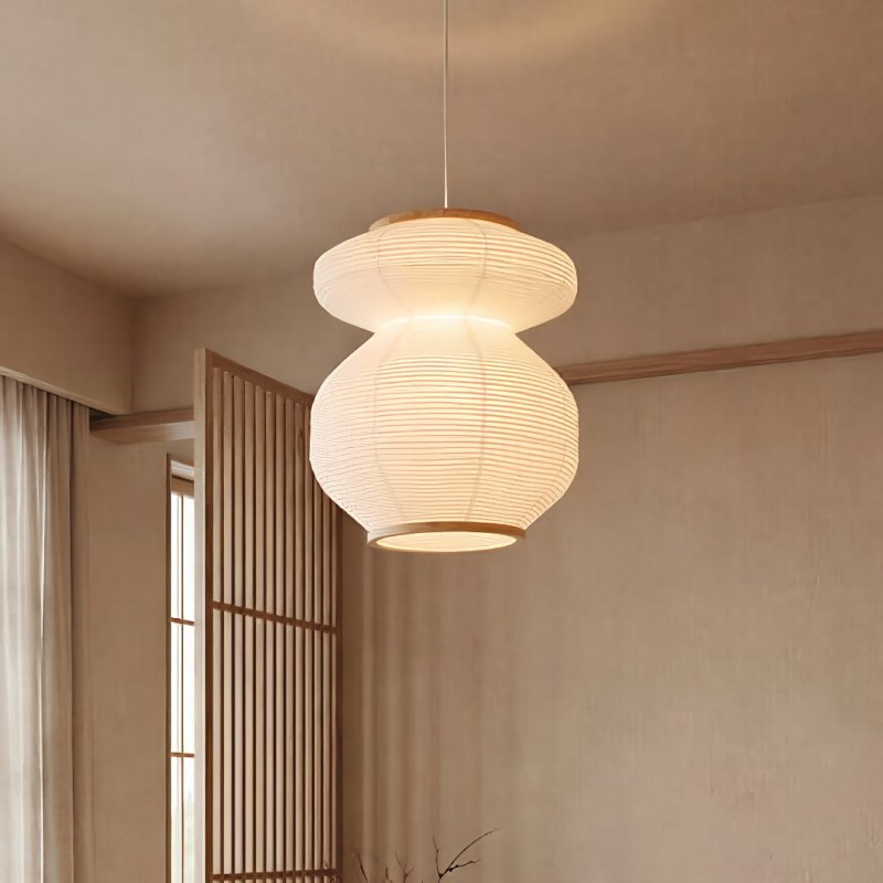 Suspensie Nika, metal, hartie, alba, 1XE27, D.45 cm, 221610