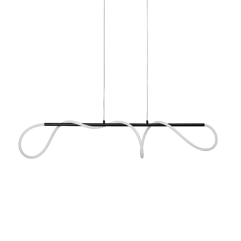 Suspensie Siveo, metal, negru, LED, 35W, alb cald 3000K, L.140 cm, 221665