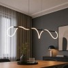 Suspensie Siveo, metal, negru, LED, 35W, alb cald 3000K, L.140 cm, 221665