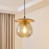 Suspensie Nateo, metal, sticla, ambra, 1XE27, D.23 cm, 221666