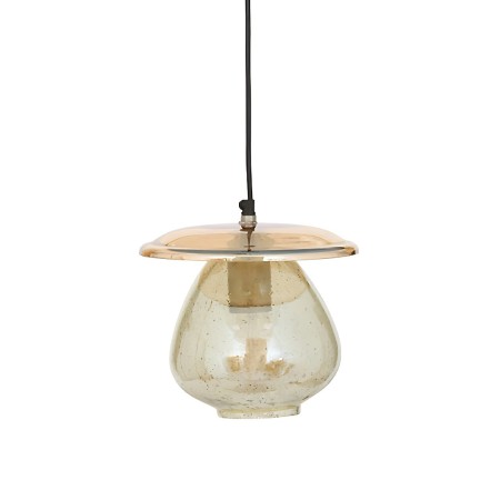 Suspensie Nateo, metal, sticla, ambra, 1XE27, D.23 cm, 221666 