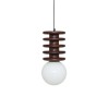 Suspensie Rochi, metal, lemn de mango, maro, 1XE27, D.20 cm, 221680