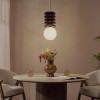 Suspensie Rochi, metal, lemn de mango, maro, 1XE27, D.20 cm, 221680