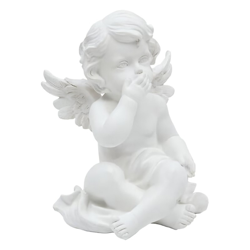 Decoratiune Angel, polirasina, alb, H.23 cm, 222928