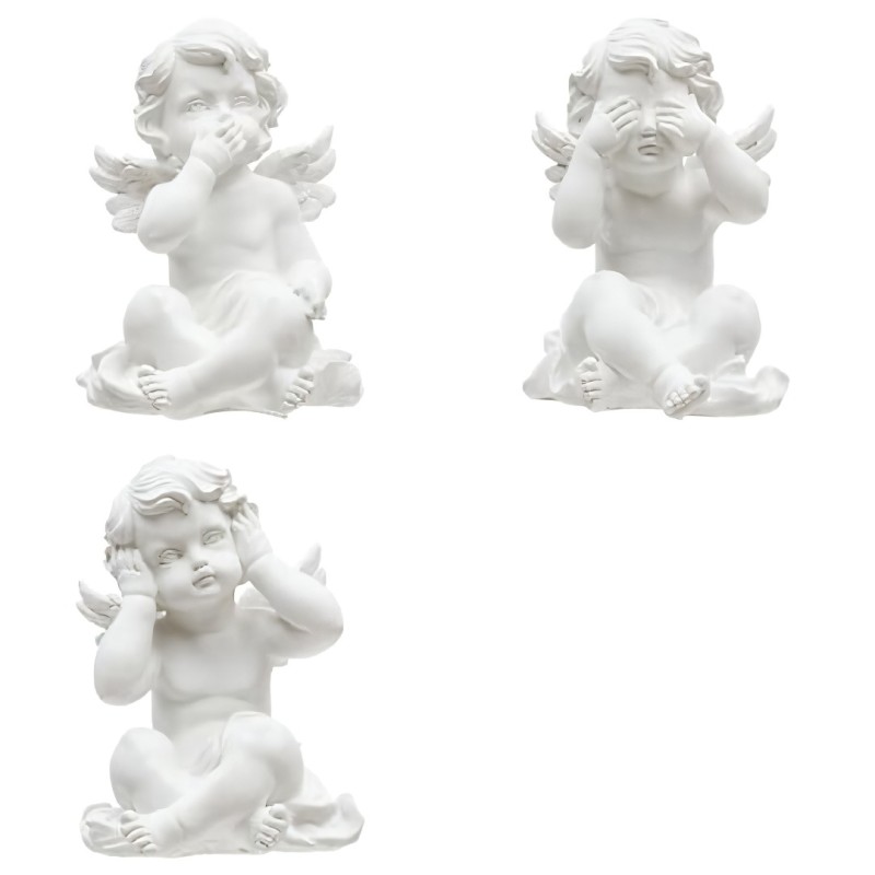 Decoratiune Angel, polirasina, alb, H.23 cm, 222928