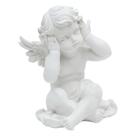 Decoratiune Angel, polirasina, alb, H.23 cm, 222928 