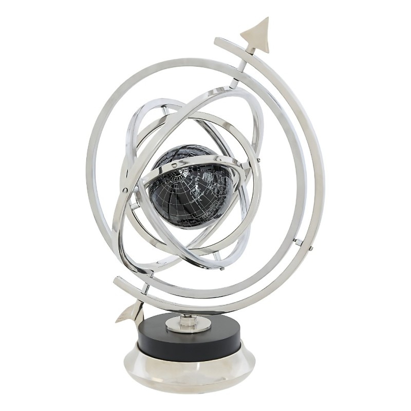 Glob decorativ Hisae, metal, argintiu, H.46 cm, 222941