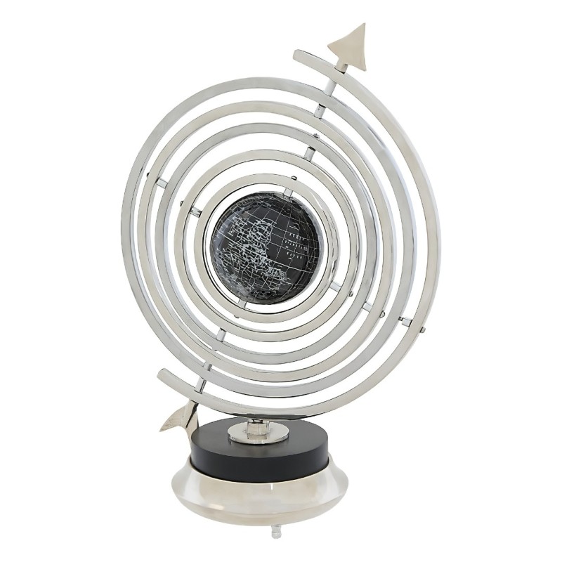 Glob decorativ Hisae, metal, argintiu, H.46 cm, 222941