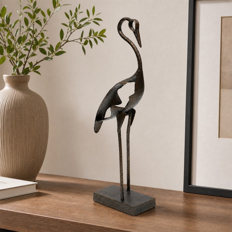 Decoratiune Shiro, metal, maro, H.47 cm, 222959