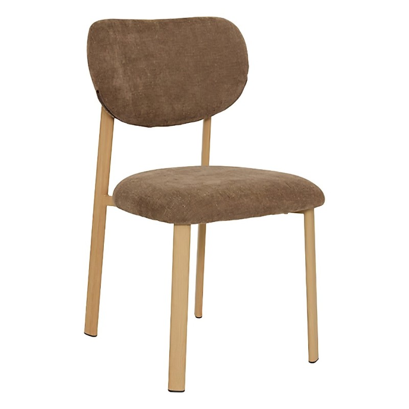 Scaun dining Decia, metal, textil, maro tonka, H.83 cm, 223601B