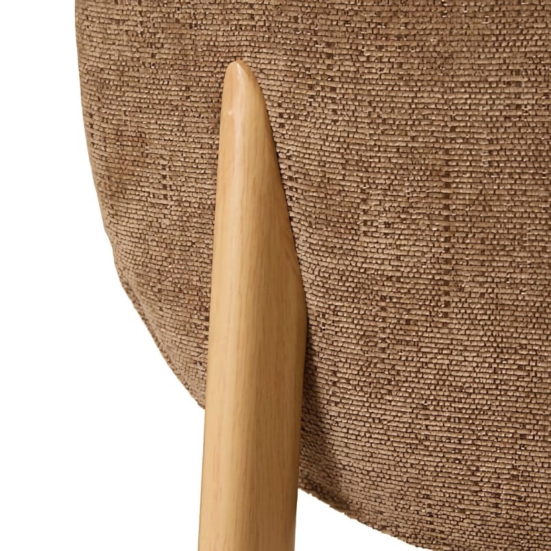 Scaun dining Decia, metal, textil, maro tonka, H.83 cm, 223601B