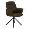 Scaun rotativ de birou Sisco, metal, textil, verde khaki, H.98 cm, 223603B