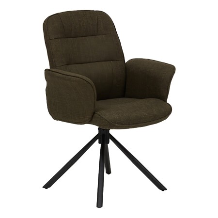 Scaun rotativ de birou Sisco, metal, textil, verde khaki, H.98 cm, 223603B 