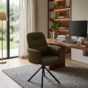 Scaun rotativ de birou Sisco, metal, textil, verde khaki, H.98 cm, 223603B