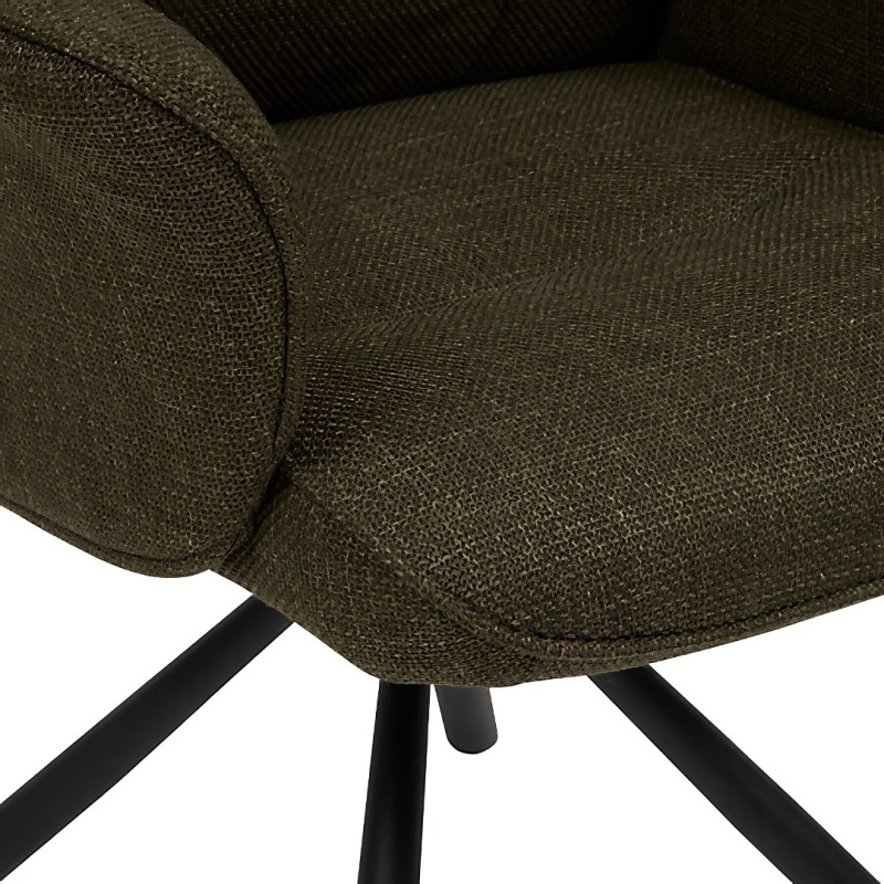 Scaun rotativ de birou Sisco, metal, textil, verde khaki, H.98 cm, 223603B
