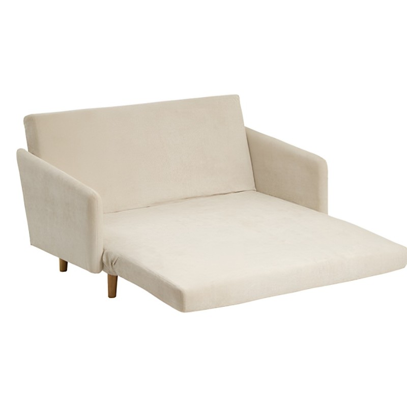 Canapea cu 2 locuri Milo, lemn de eucalipt, textil, ivoar, L.155 cm, 223606A