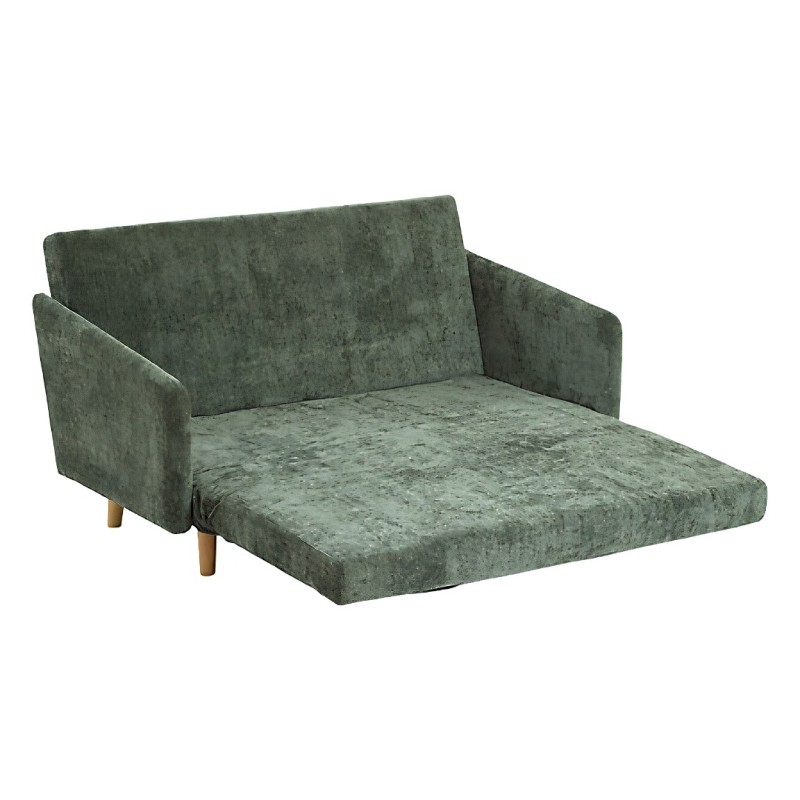 Canapea cu 2 locuri Milo, lemn de eucalipt, textil, verde cedru, L.155 cm, 223606B
