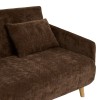 Canapea cu 2 locuri Milo, lemn de eucalipt, textil, maro tonka, L.155 cm, 223606C
