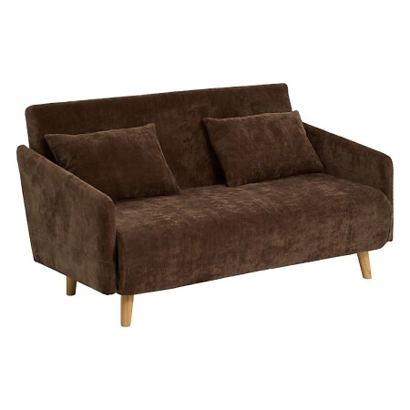 Canapea cu 2 locuri Milo, lemn de eucalipt, textil, maro tonka, L.155 cm, 223606C 