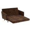 Canapea cu 2 locuri Milo, lemn de eucalipt, textil, maro tonka, L.155 cm, 223606C