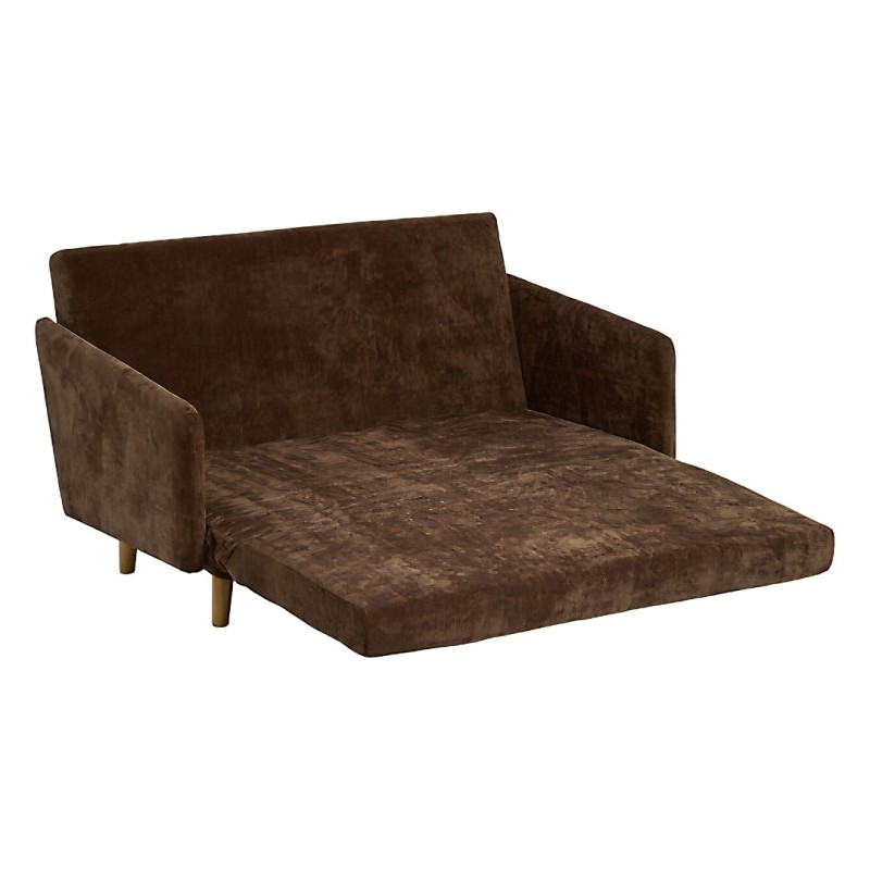 Canapea cu 2 locuri Milo, lemn de eucalipt, textil, maro tonka, L.155 cm, 223606C
