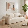 Canapea 3 locuri Solka, spuma, textil reiat, alba, L.227 cm, 223607A
