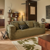 Canapea 3 locuri Solka, spuma, textil reiat, verde khaki, L.227 cm, 223607C