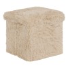 Taburet pliabil Duvia, MDF, blana artificiala, bej, L.38 cm, 223614