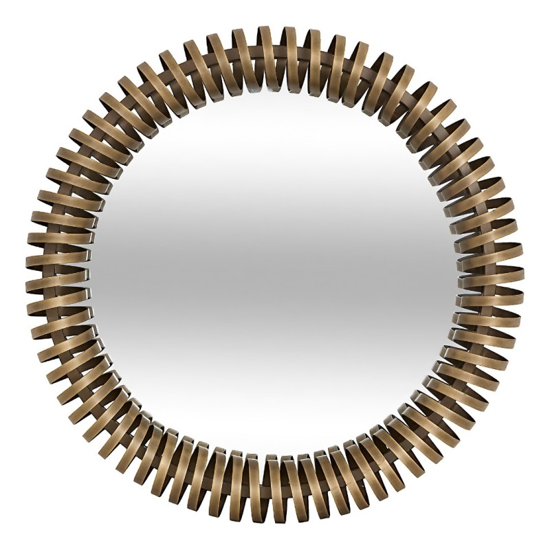 Oglinda Barrel, metal, sticla, aurie, D.61 cm, 223800A