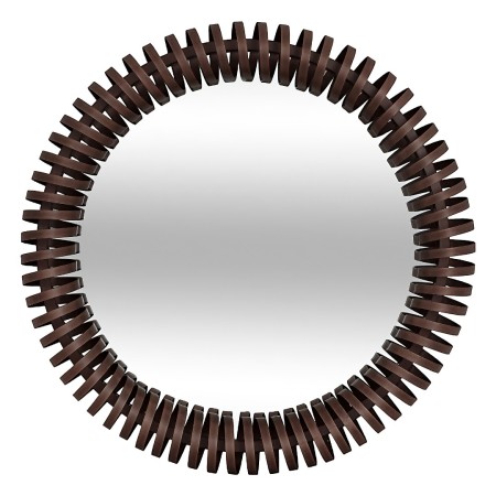 Oglinda Barrel, metal, sticla, maro tonka, D.61 cm, 223800B 